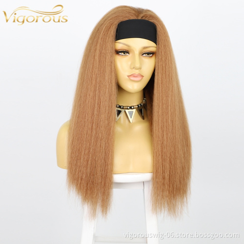 Vigorous Fix Scarfs For Black Women Synthetic Adjustable Elastic Grip Attached Non Slip Ponytail Glueless Headband Wig